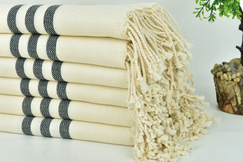 Bachelorette Gifts, Valentines Day Gift For Him, 70x40 Cotton Striped Towel, Organic Turkish towel, Beach Wedding Favor, Monogram Beach Towel - 3