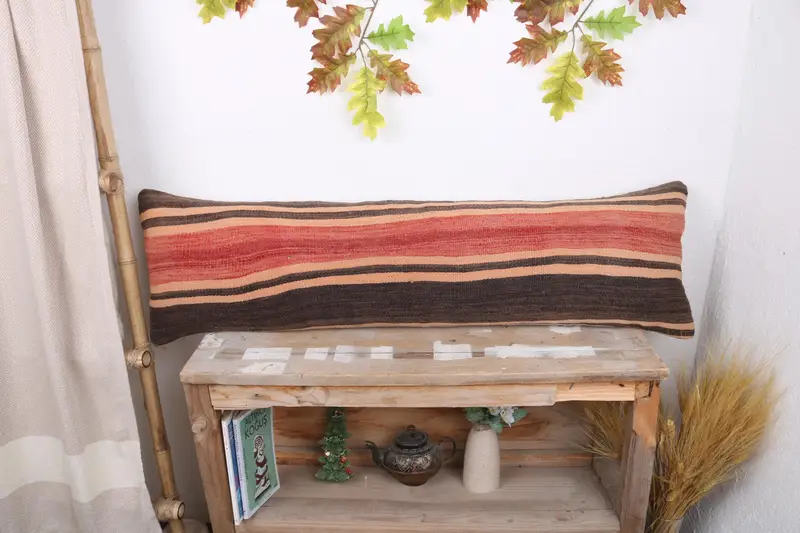 Boho Pillow Sham Cover, Pet Pillow Case, Interior Designer Pillow, Pillow Case, 12x43 Red Cushion, Antique Pillows, Pattern Throw Pillow Cover - 1