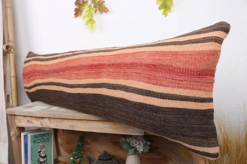 Boho Pillow Sham Cover, Pet Pillow Case, Interior Designer Pillow, Pillow Case, 12x43 Red Cushion, Antique Pillows, Pattern Throw Pillow Cover - 4