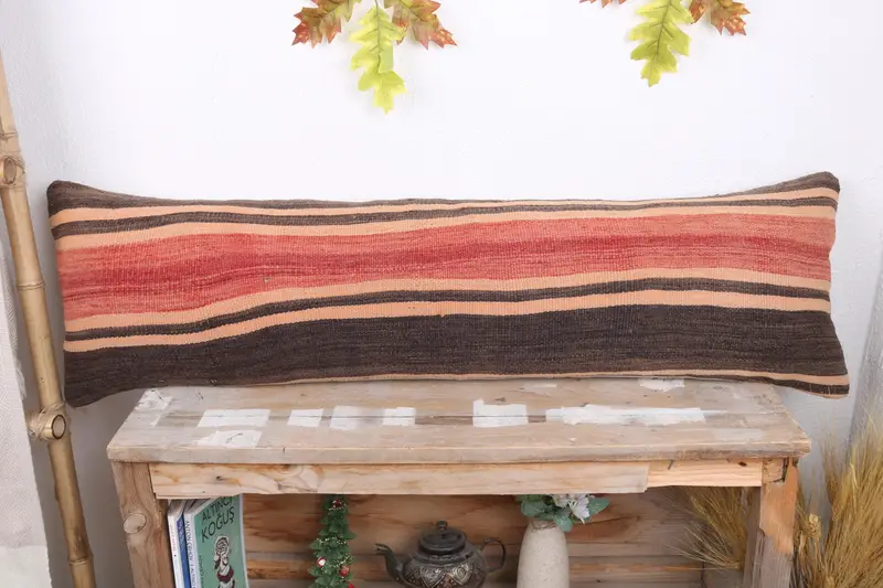Boho Pillow Sham Cover, Pet Pillow Case, Interior Designer Pillow, Pillow Case, 12x43 Red Cushion, Antique Pillows, Pattern Throw Pillow Cover - 2