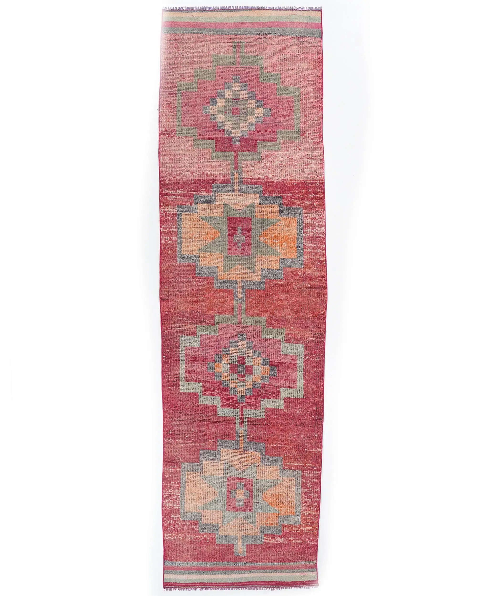 Turkish Herki Rug 3x11.7 ft (92x356 cm), Red Vintage Rug - 1