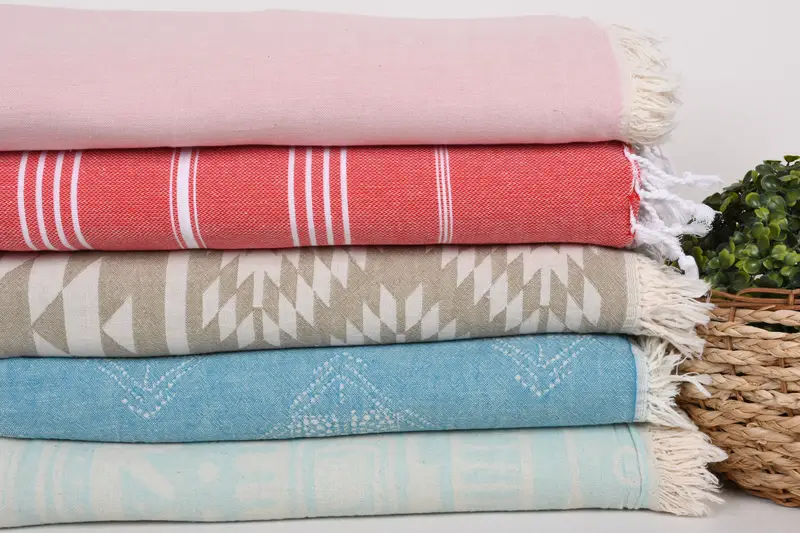 Oversized Beach Towel, Bedspread, Throw Blanket Couch, Bachelorette Party Favors, 80x60 Cotton Set of 5 Towel, Turkish Blanket Queen, Wedding Gift - 3