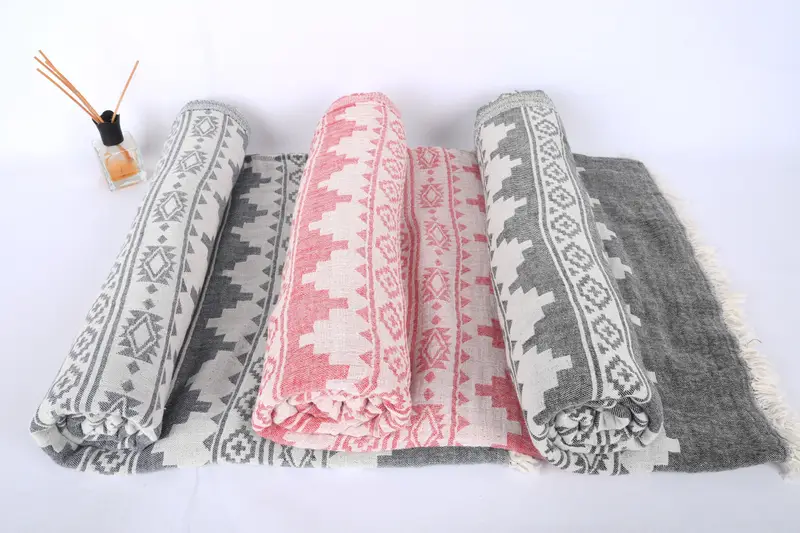 Christmas Gift Blanket, Bachelorette Gifts, Organic Throw, 92x80 Cotton Kilim Towel, Boho Throw Blankets, Valentine Day Gift For Her, Tablecloth - 5