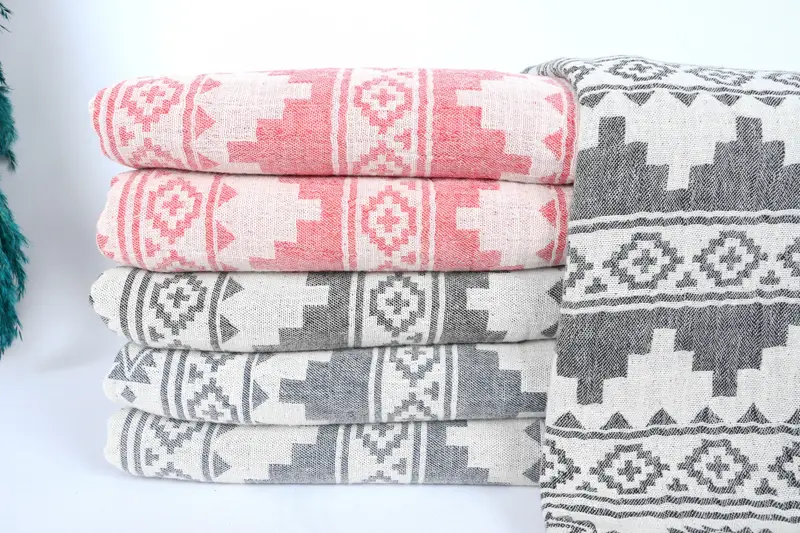 Christmas Gift Blanket, Bachelorette Gifts, Organic Throw, 92x80 Cotton Kilim Towel, Boho Throw Blankets, Valentine Day Gift For Her, Tablecloth - 1