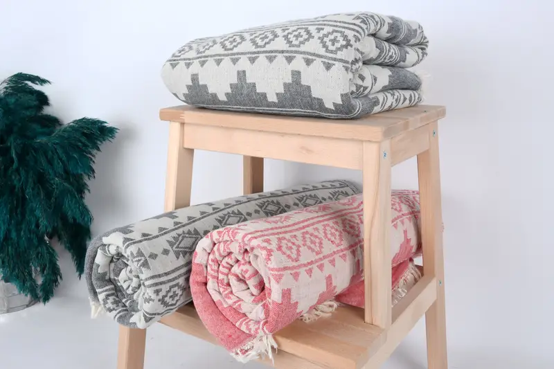 Christmas Gift Blanket, Bachelorette Gifts, Organic Throw, 92x80 Cotton Kilim Towel, Boho Throw Blankets, Valentine Day Gift For Her, Tablecloth - 6