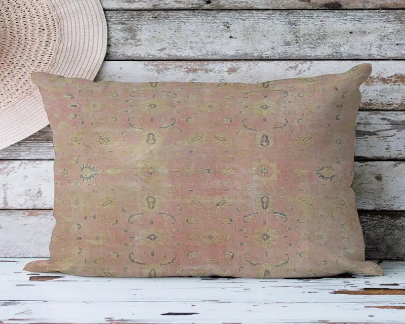 Almohada de tiro con patrón del suroeste bordado, cojín de chenilla vintage