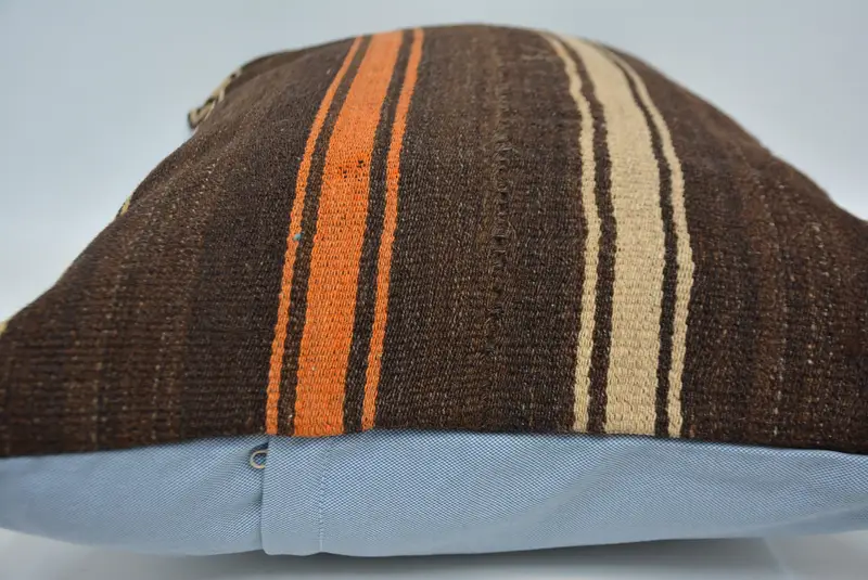 Brown & Orange Embroidered Pillow, 20x28 Inches Decorative Pillow - 5