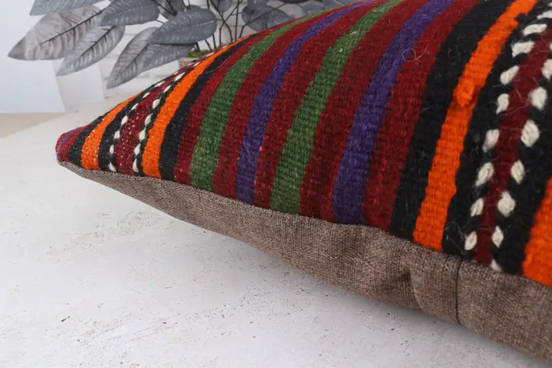 Cushion Case, 22x22 Red Cushion Cover, Floor Pillow Case, Gift Pillow, Throw Kilim Pillow, Turkish Kilim Pillow, Retro Pillow Case - 8