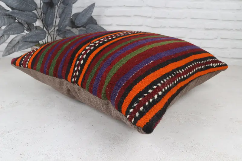 Cushion Case, 22x22 Red Cushion Cover, Floor Pillow Case, Gift Pillow, Throw Kilim Pillow, Turkish Kilim Pillow, Retro Pillow Case - 7
