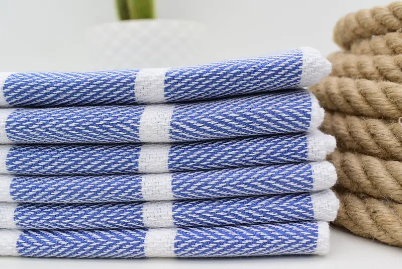 Hand Size Towels, Wedding Gift, Beach Bachelorette Party Decorations, Wedding Favors, Monogrammed Hand Towel, 36x24 Cotton Herringbone Towel - 3