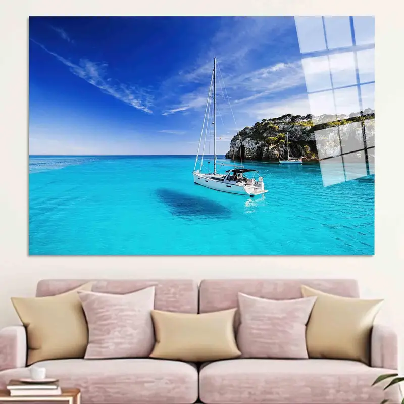 Oceanic Dream: Bedruckte Leinwandkunst mit tropischem Meerblick