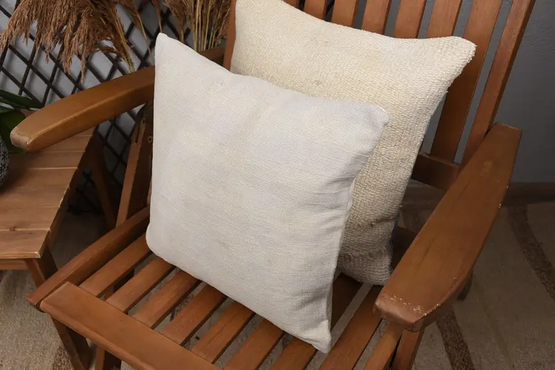 Living Room Throw Cushion Case, Ethnic Pillow Case, 14x14 White Cushion Case, Throw Kilim Pillow, Cushion, Home Decor Pillow, Pillow for Sofa - 5