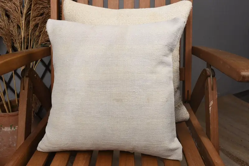 Living Room Throw Cushion Case, Ethnic Pillow Case, 14x14 White Cushion Case, Throw Kilim Pillow, Cushion, Home Decor Pillow, Pillow for Sofa - 3