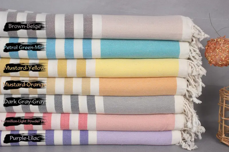 Baby Boy Gift Organic Cotton Striped Towel, 40x71 Inches