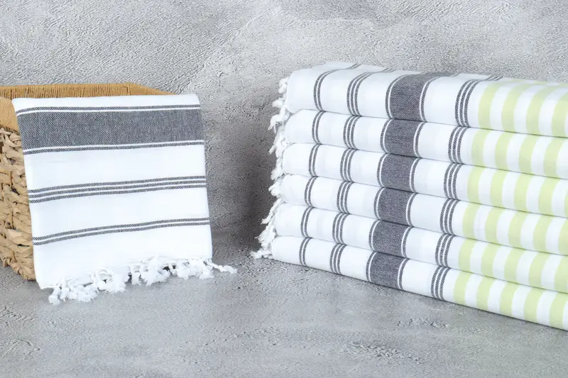 Christmas Favors, Valentines Day Gift For Her, Handmade Gift, Gift For Her, Travel towel, Customized Turkish Towel, 70x40 Cotton Striped Towel - 3