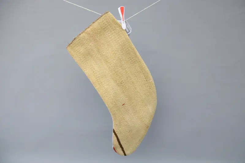 Kahverengi ve Bej Noel Süsleri Çorabı, 9 İnç Geniş Tatil Dekoru