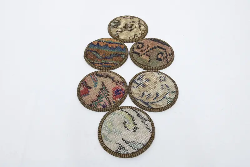 Bohemian Round Coaster, Brown and Beige Kitchen Decor Coaster