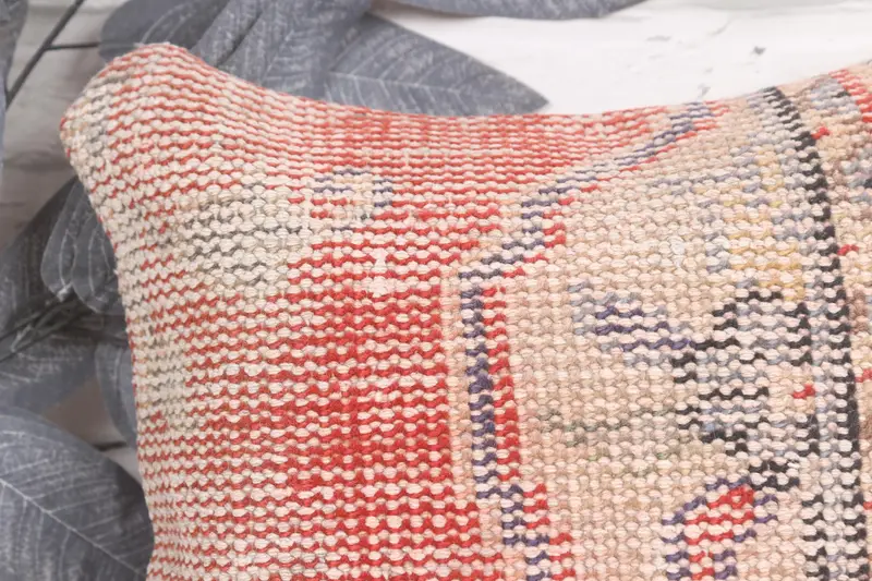 Cushion Cover, Pillow for Sofa, Turkish Pillow, Turkish Rugs Pillow Sham, 12x12 Red Cushion Cover, Handmade Kilim Cushion - 2