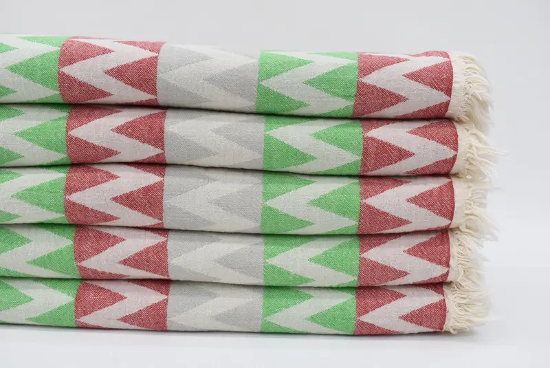 Cotton towel, Scarf Towel, Personalized Beach Towel, Turkish hand towel, 70x40 Cotton Zigzag Design Towel, Valentines Day Gift For Him, Spa Towel - 1