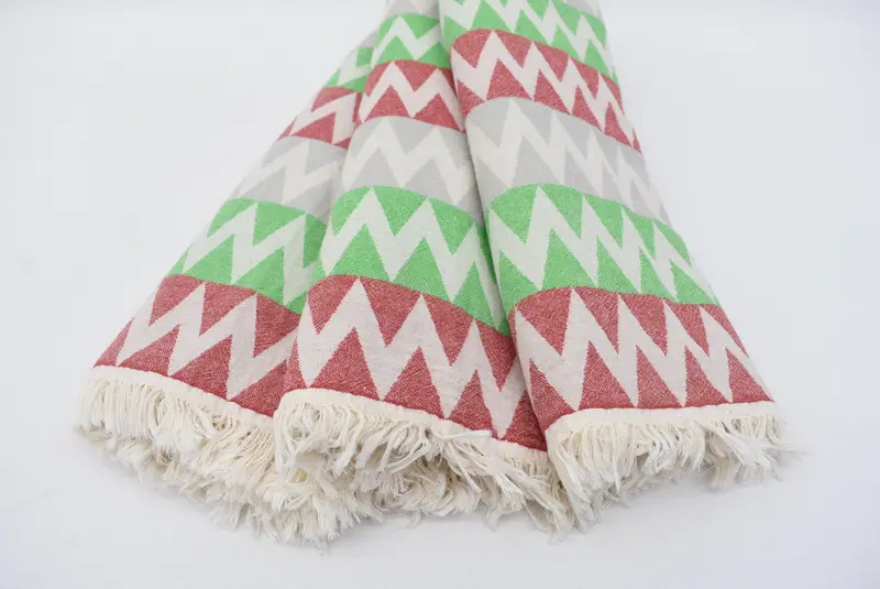 Cotton towel, Scarf Towel, Personalized Beach Towel, Turkish hand towel, 70x40 Cotton Zigzag Design Towel, Valentines Day Gift For Him, Spa Towel - 2