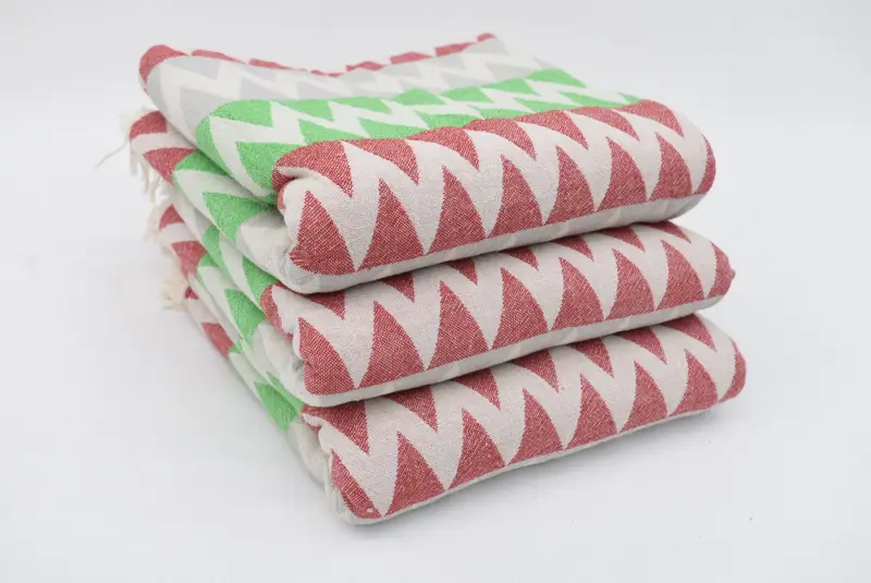 Cotton towel, Scarf Towel, Personalized Beach Towel, Turkish hand towel, 70x40 Cotton Zigzag Design Towel, Valentines Day Gift For Him, Spa Towel - 4