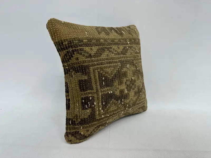 12x12 Inch Southwestern Embroidered Pillow, Handmade Cotton Decorative Pillow - 3