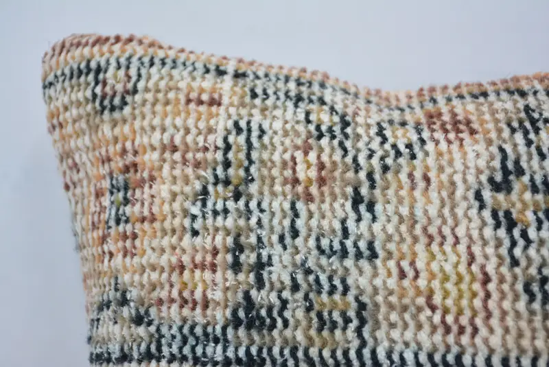 14x14 Beige Pillow, Pillow Cover, Pillow for Couch, Handmade Rug Seat Cushion Case, Retro Throw Pillow Cover, Vintage Kilim Pillow, Pillow for Sofa - 2