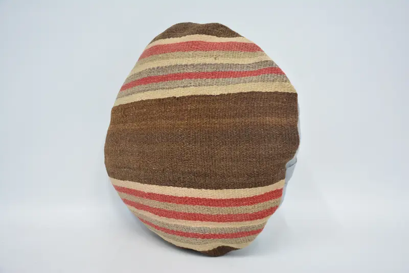 Ethnical Kilim Rug Pillow, Colorful Pillow, Pillow for Sofa, 16x16 Brown Pillow Cover, Muted Pillow Case, Boho Pillow, Pillow Case - 4