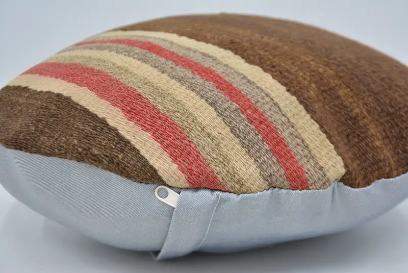 Ethnical Kilim Rug Pillow, Colorful Pillow, Pillow for Sofa, 16x16 Brown Pillow Cover, Muted Pillow Case, Boho Pillow, Pillow Case - 5