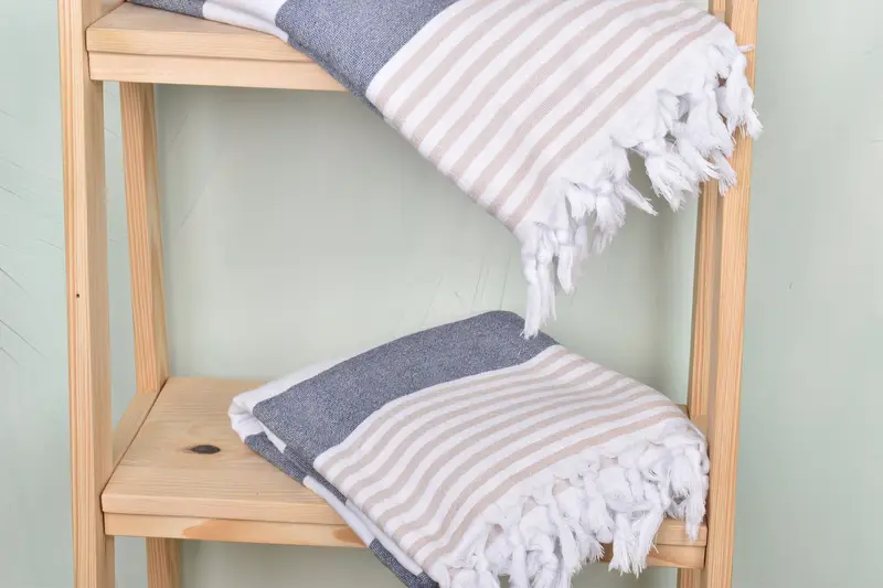Peshtemal Towel, 68x36 Cotton Striped Terry Towel, Girl Trip Party Favor, Personalized Gifts, Scarf Towel, Bridal Gifts, Organic Turkish towel - 5