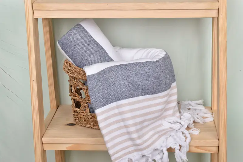 Peshtemal Towel, 68x36 Cotton Striped Terry Towel, Girl Trip Party Favor, Personalized Gifts, Scarf Towel, Bridal Gifts, Organic Turkish towel - 4