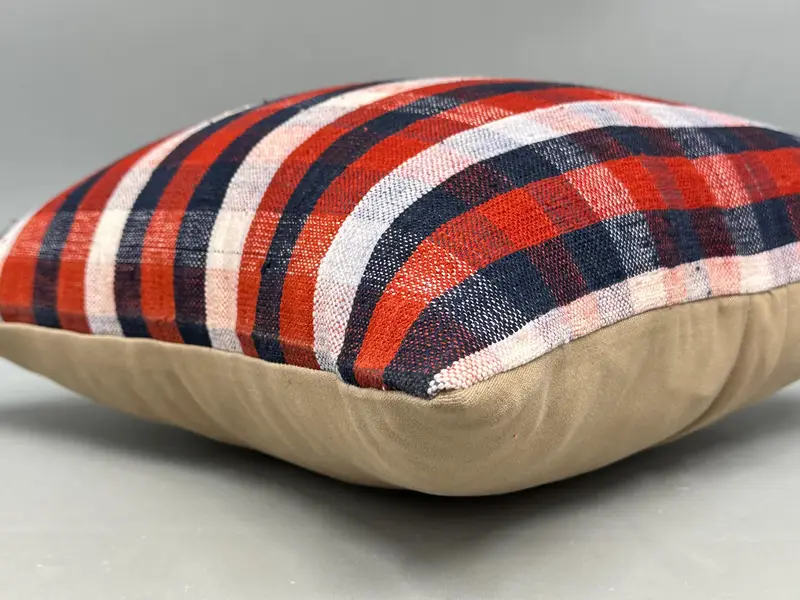 Boho Yastığı, El Yapımı Kilim Yastığı, Vintage Kilim Yastığı Yastık Kılıfı, 18x18 Bej Yastık Örtüsü, Kilim Yastığı, Yastık Örtüsü - 6
