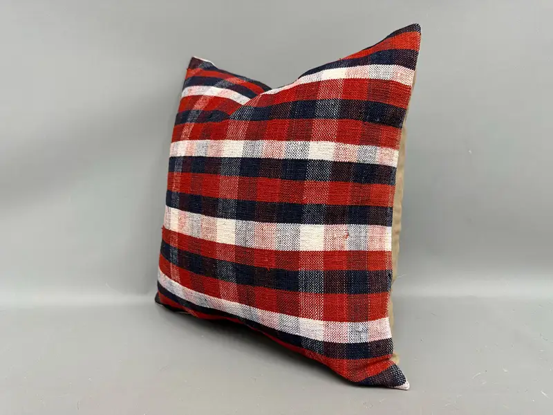 Boho Yastığı, El Yapımı Kilim Yastığı, Vintage Kilim Yastığı Yastık Kılıfı, 18x18 Bej Yastık Örtüsü, Kilim Yastığı, Yastık Örtüsü - 3