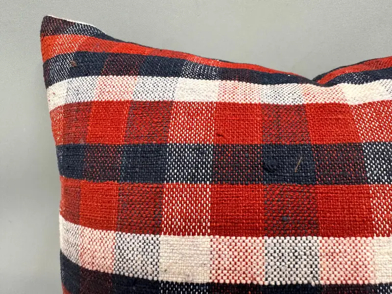 Boho Yastığı, El Yapımı Kilim Yastığı, Vintage Kilim Yastığı Yastık Kılıfı, 18x18 Bej Yastık Örtüsü, Kilim Yastığı, Yastık Örtüsü - 5