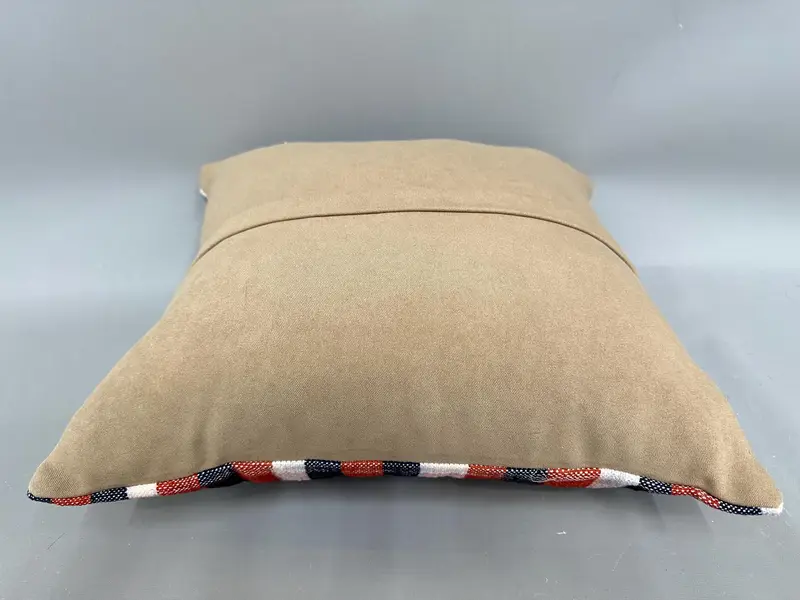 Boho Yastığı, El Yapımı Kilim Yastığı, Vintage Kilim Yastığı Yastık Kılıfı, 18x18 Bej Yastık Örtüsü, Kilim Yastığı, Yastık Örtüsü - 7
