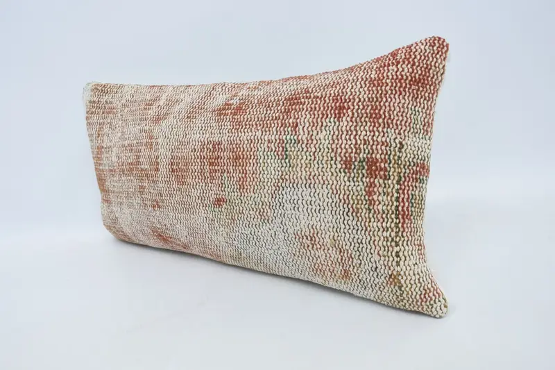 Kilim Pillow, Tribal Pillow Cover, Cushion Cover, Antique Pillows, Chair Cushion, Couch Pillow Cover, Kilim Pillow Cover, 12x24 Red Cushion - 4