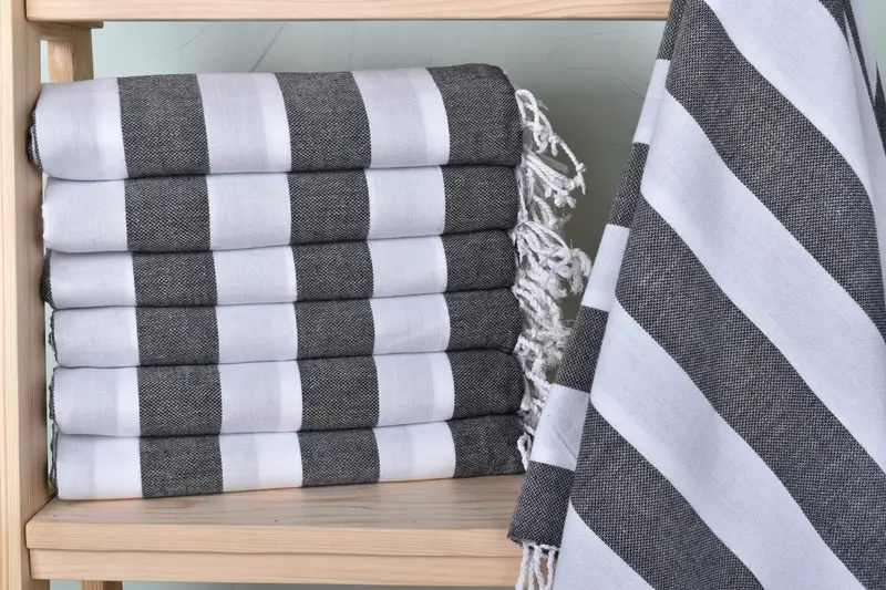 Scarf Towel, Bachelor Gifts, Best Beach Towel, Bachelorette Party Gifts Bridesmaids, Anniversary Gift For Her, 70x40 Cotton Striped Towel - 1