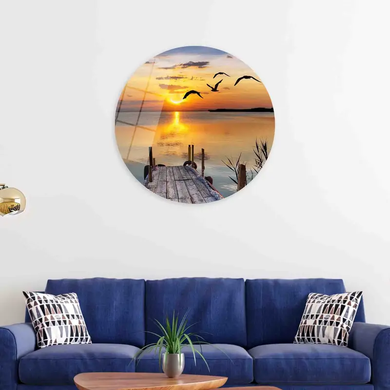 エレガントなシービューキャンバス:日の出、太陽の光、美しい空