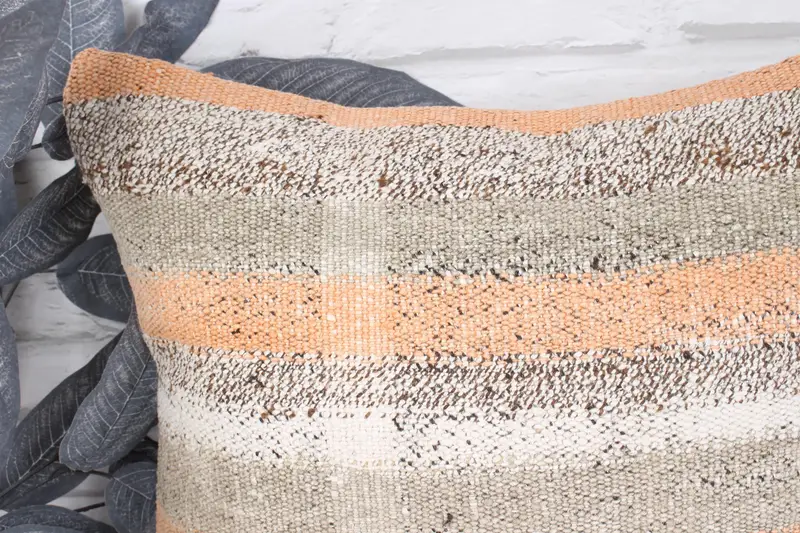 Boho Throw Pillow, 18x18 Orange Cushion Case, Pillow for Sofa, Pillow Sham, Handmade Kilim Cushion, Home Decor Pillow, Bed Pillow Cover - 2