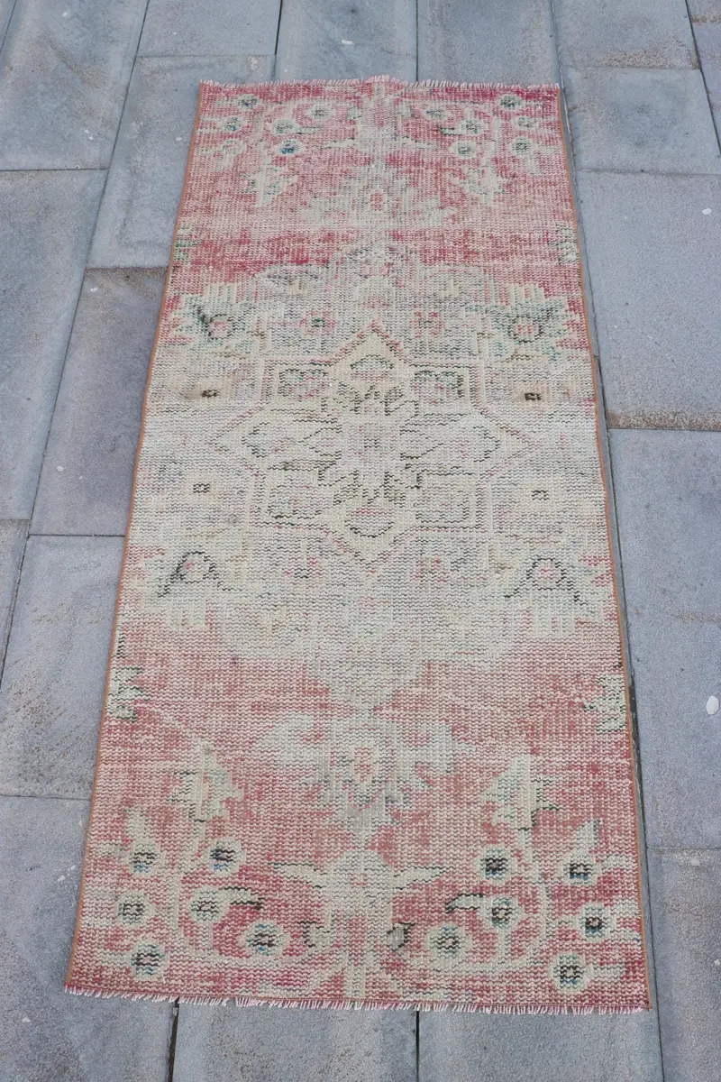 Teppich mit Punkten in Rot und Beige, 2,4 x 5,4 Fuß, schickes Dekor