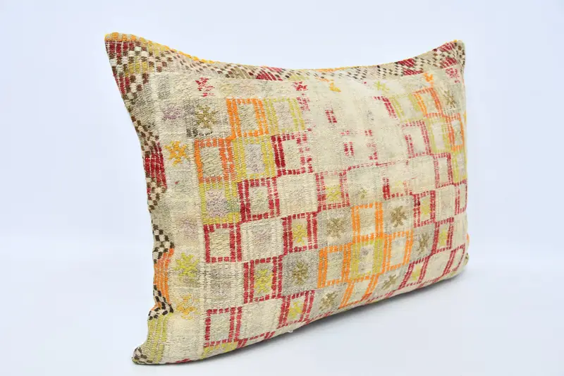 Boho Pillow Sham Cover, Kilim Pillow, Couch Cushion Cover, Personalized Gift Pillow Pillow, Pillow, Kilim Pillow Cover, 20x28 White Pillow Sham - 3