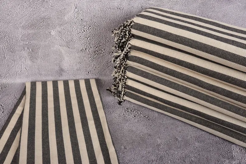 70x40 Linen Striped Towel, Unique Gift, Bath towel, Spooky Bachelorette Party Favors, Bridal Shower Favors, Organic towel, Luxury Turkish Bath Towel - 2