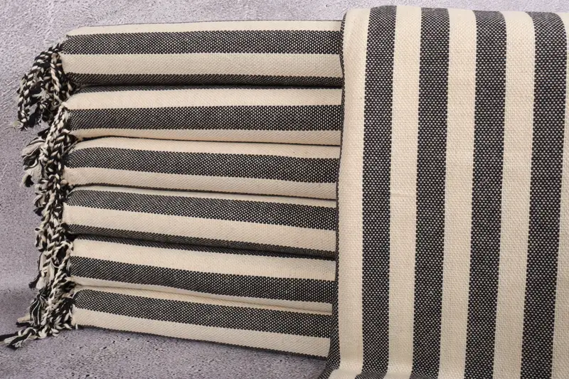 70x40 Linen Striped Towel, Unique Gift, Bath towel, Spooky Bachelorette Party Favors, Bridal Shower Favors, Organic towel, Luxury Turkish Bath Towel - 1