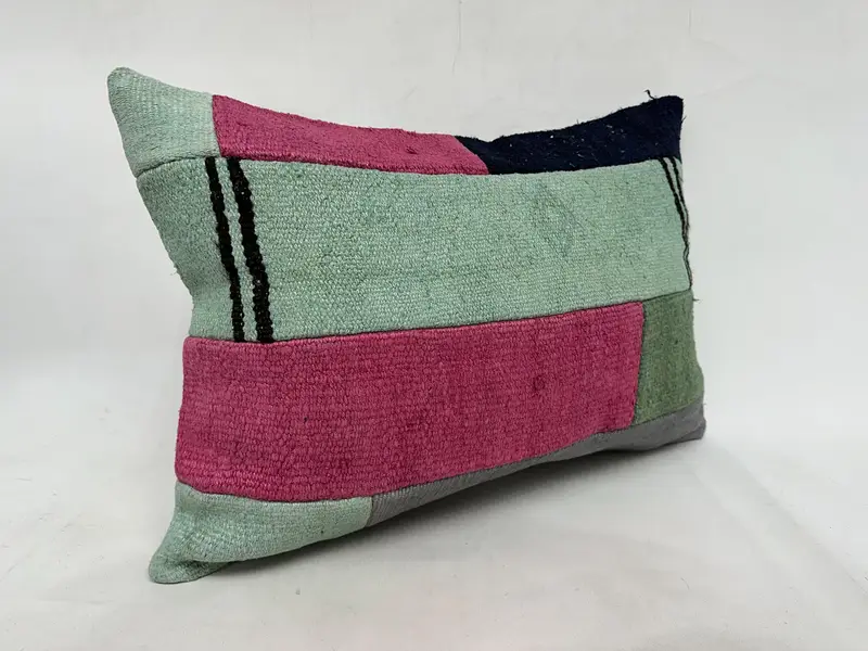 Throw Kilim Pillow, Authentic Cushion Case, Cushion Case, Custom Cushion Case, 20x28 Pink Pillow Cover, Gift Pillow, Antique Pillows - 3