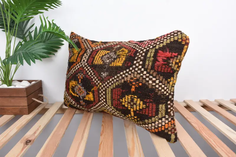 Pillow for Sofa, Pillow Cover, Floor Cushion, 16x24 Red Pillow, Luxury Pillow, Sofa Pillow Sham, Turkish Kilim Pillow, Vintage Pillow - 5