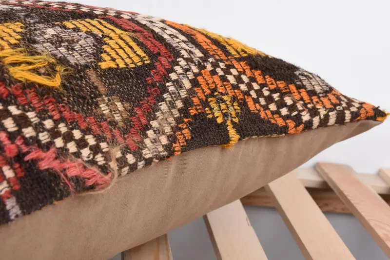 Pillow for Sofa, Pillow Cover, Floor Cushion, 16x24 Red Pillow, Luxury Pillow, Sofa Pillow Sham, Turkish Kilim Pillow, Vintage Pillow - 7