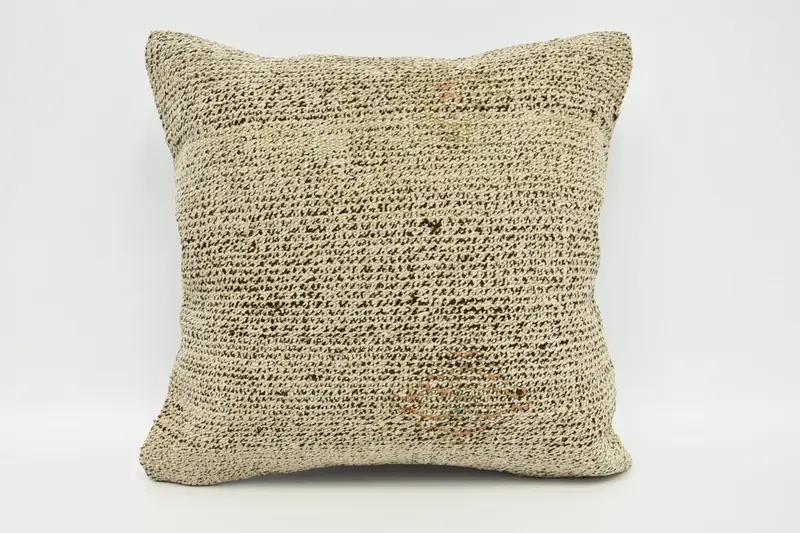 Turkish Beige Pillow, 16x16 inch Guest Room Gift Hostess Gift Pillow Case - 1