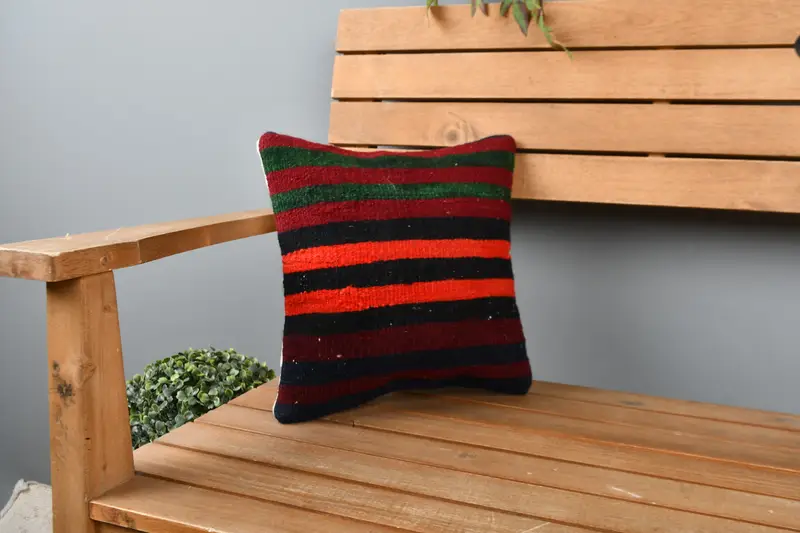 Home Decor Pillow, Pillow, Turkish Pillow, 12x12 Purple Cushion Case, Pet Pillow Case, Sustainable Cushion Cover, Vintage Kilim Pillow - 1