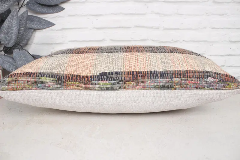 Southwestern Cushion Case, Throw Kilim Pillow, Office Chair Cushion Case, Pillow for Sofa, Turkish Pillow, Pillow Cover, 16x24 Beige Cushion Case - 5