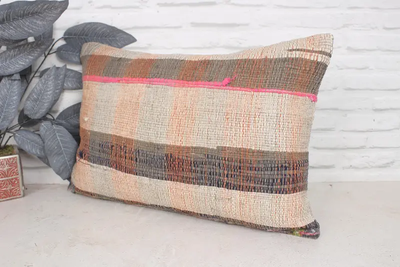 Southwestern Cushion Case, Throw Kilim Pillow, Office Chair Cushion Case, Pillow for Sofa, Turkish Pillow, Pillow Cover, 16x24 Beige Cushion Case - 4